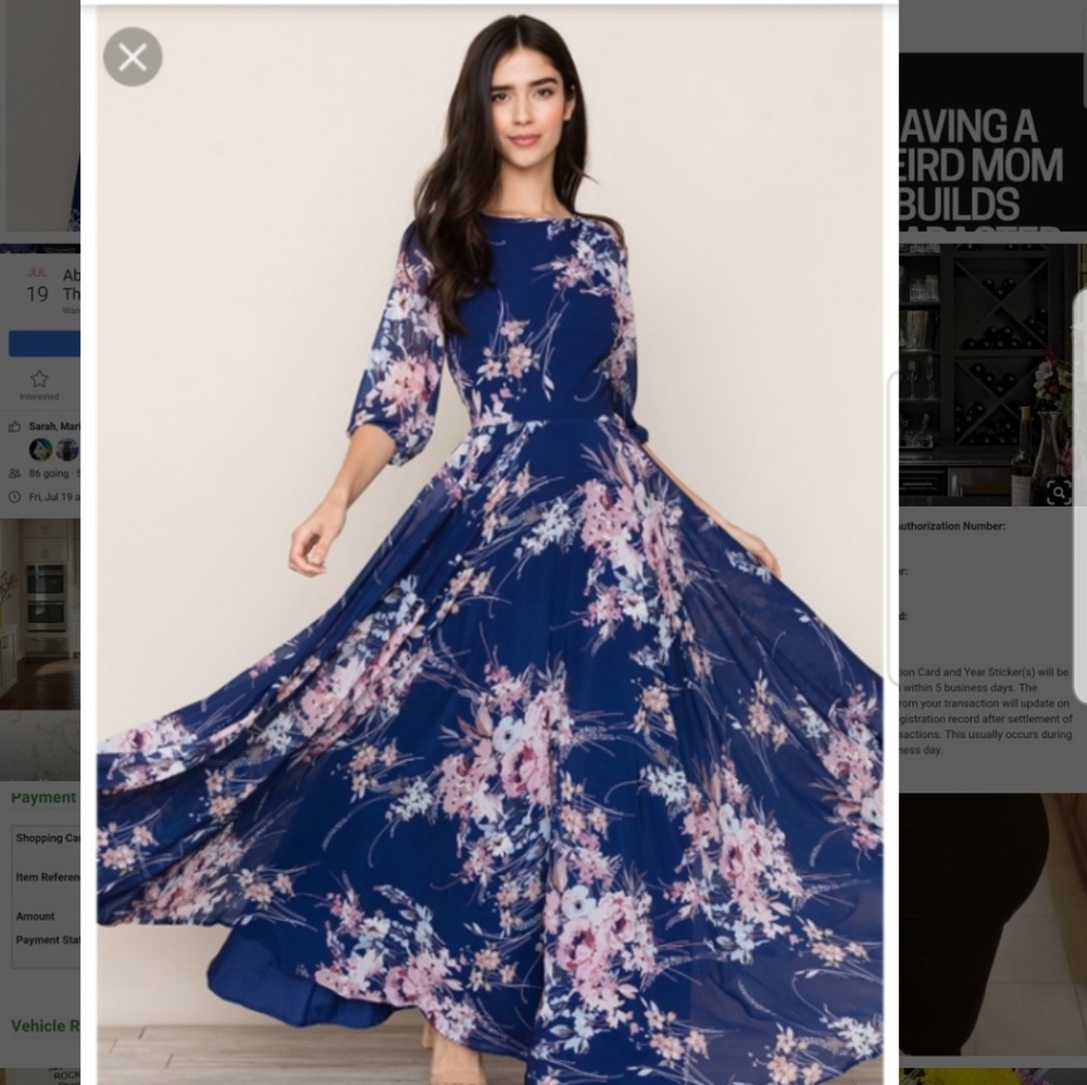 NWT Yumi Kim maxi botanical garden navy